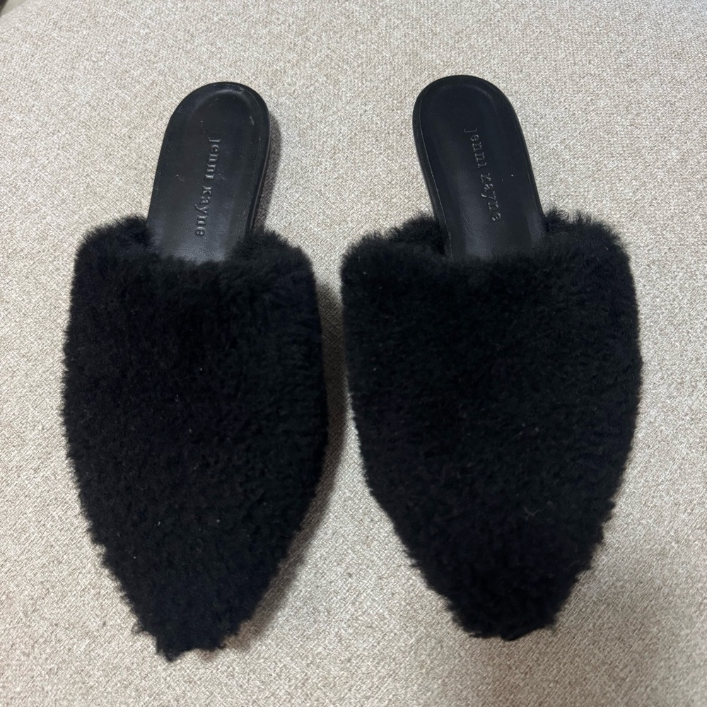 Jenni Kayne Shearling Mule Black Size 40 or US Size 10 $425